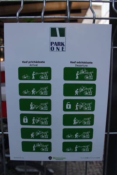 Súbor:Návod na použitie, dvojúrovňové parkovanie bicyklov - Park One, Kollárovo nám., Bratislava.JPG